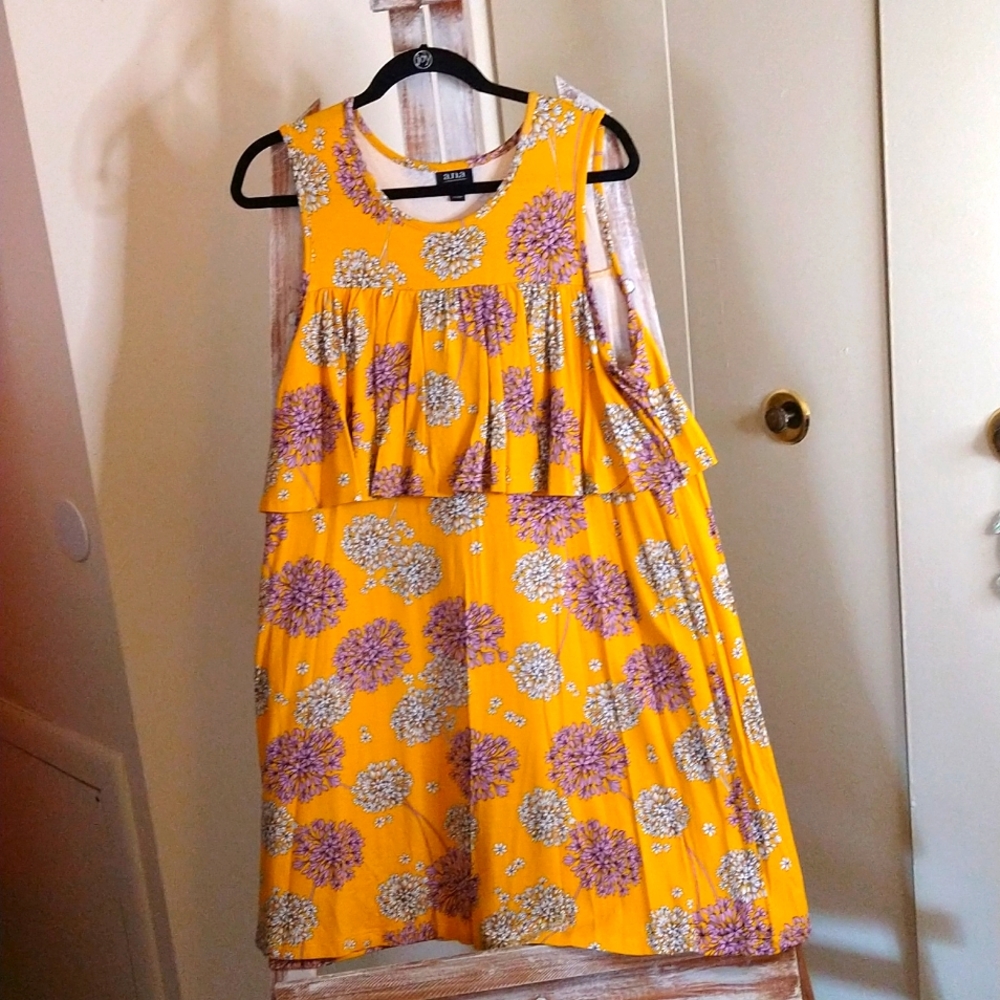Floral Layered Trapeze Dress